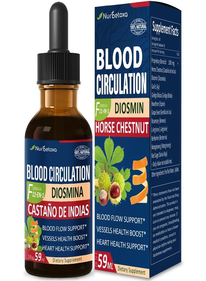 Nurbetoxa قطرات نوربيتوكسا السائلة من مستخلص كستناء الحصان لتحسين الدورة الدموية، كستناء الحصان والديوسمينا للدورة الدموية والدوالي، مكمل أكسيد النيتريك لتحسين تدفق الدم وضغط الدم وصحة القلب. 2 أونصة - Image 1
